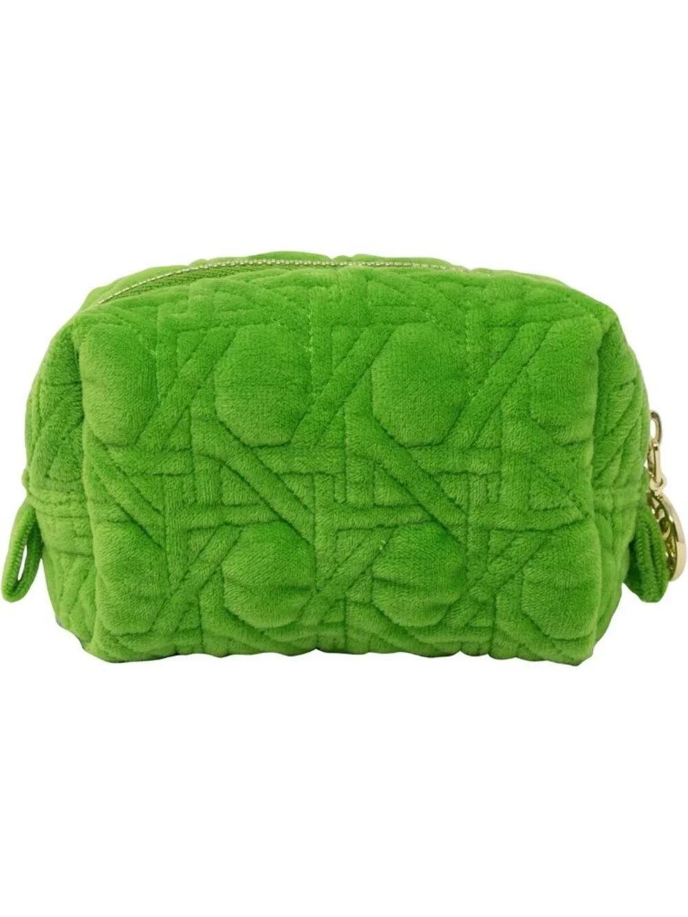 Set of 2 Gold Quilted Cosmetic Pouches - Cute Travel Toiletry Bags for Women